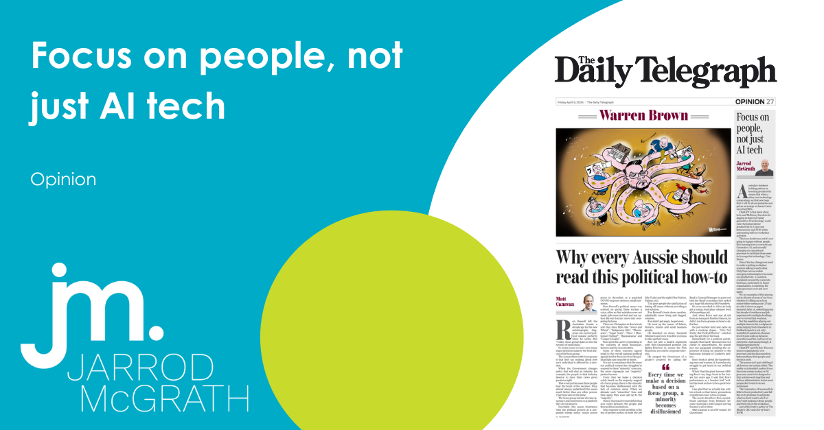 The Daily Telegraph: Focus on People, not just AI tech